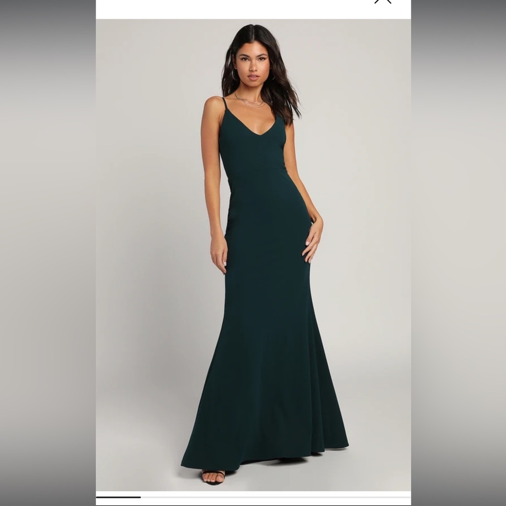Lulus Infinite Glory Forest Green Maxi Dress